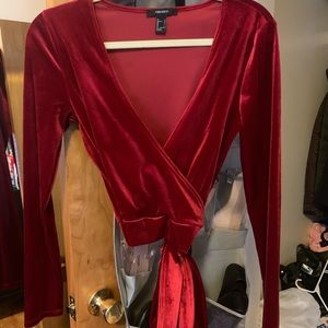 Red velvet wrap top size L